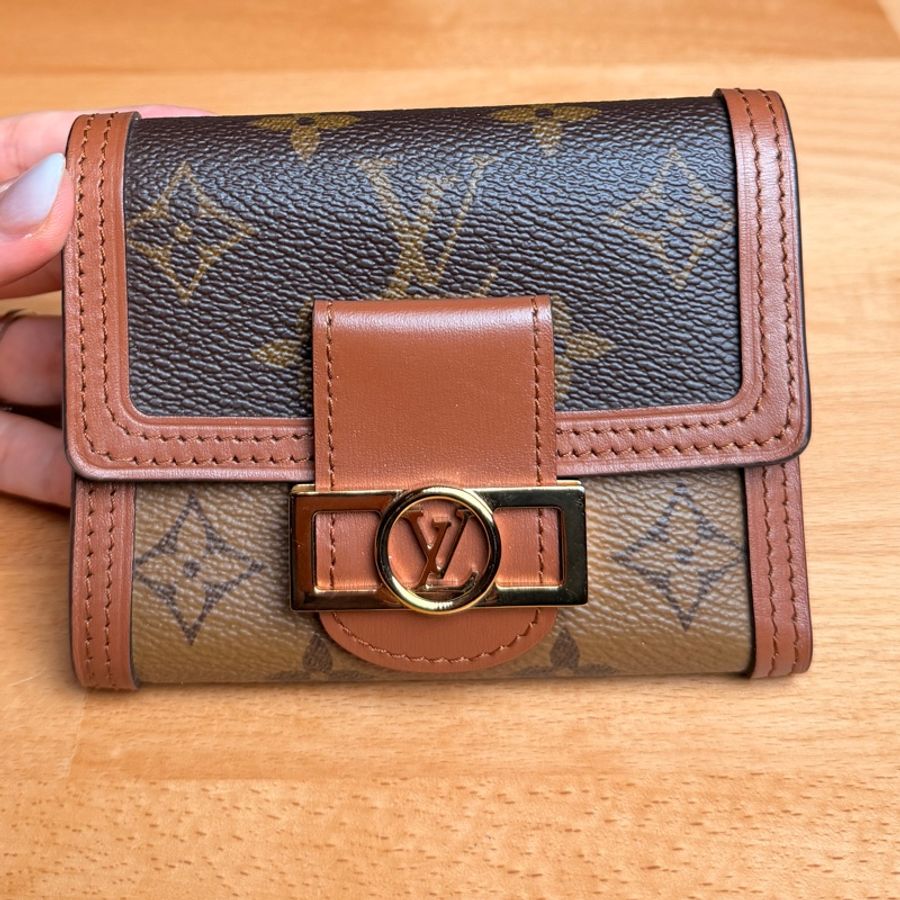 Louis Vuitton LV Dauphine Compact Wallet Reverse Monogram 三折短夾|老花拼色-10