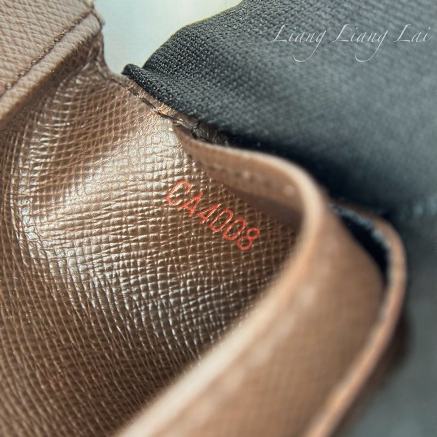 LOUIS VUITTON LV Damier Ebene 經典棋盤格六卡短夾-3