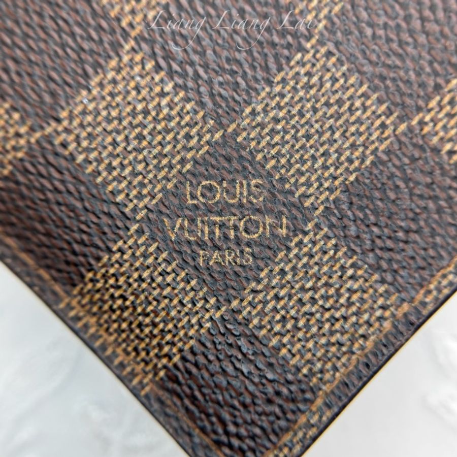 LOUIS VUITTON LV Damier Ebene 經典棋盤格六卡短夾-4