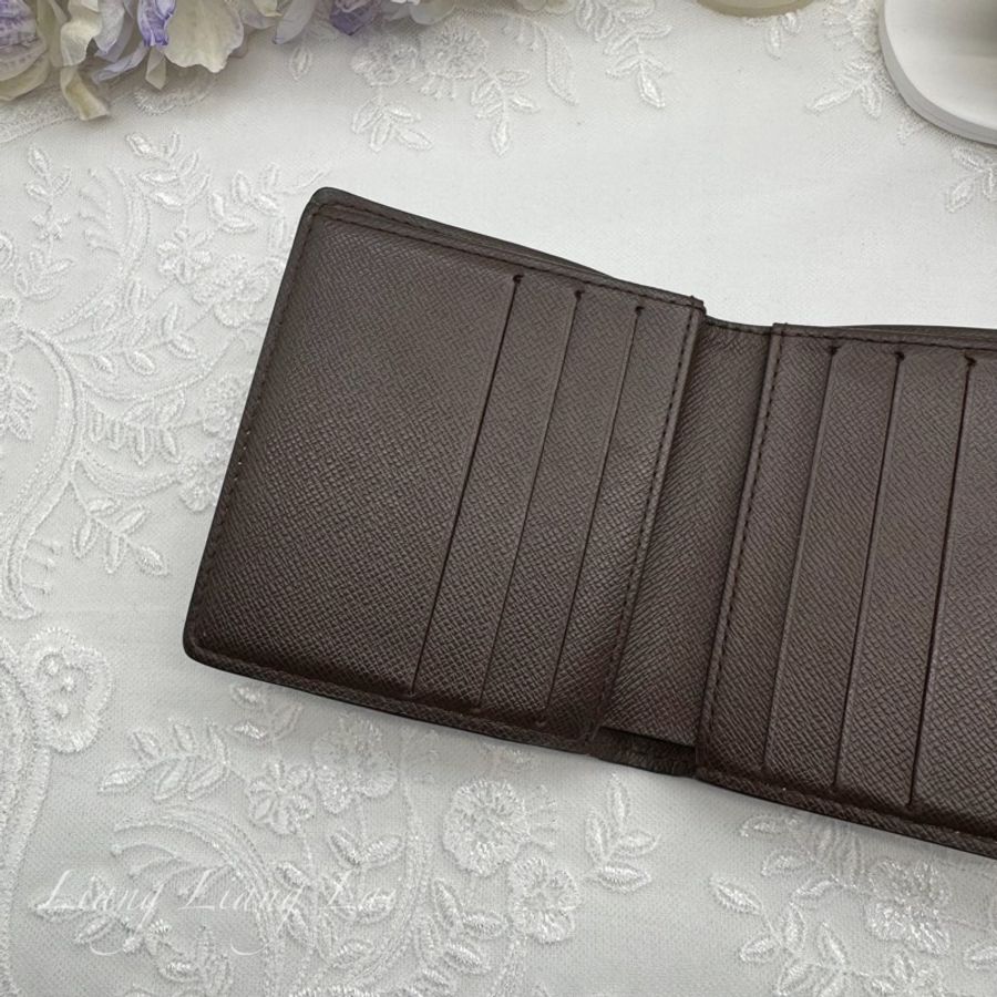 LOUIS VUITTON LV Damier Ebene 經典棋盤格六卡短夾-6