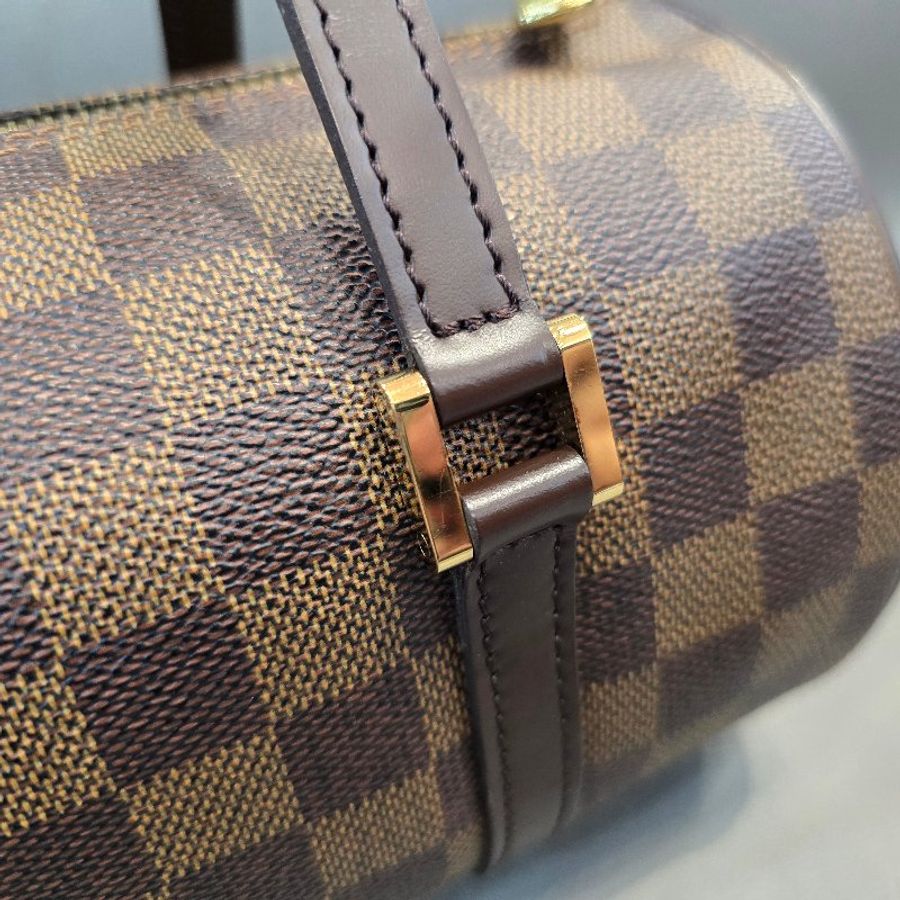 LOUIS VUITTON Papillon 26 Damier Ebene 棋盤格圓筒包|N51304-18