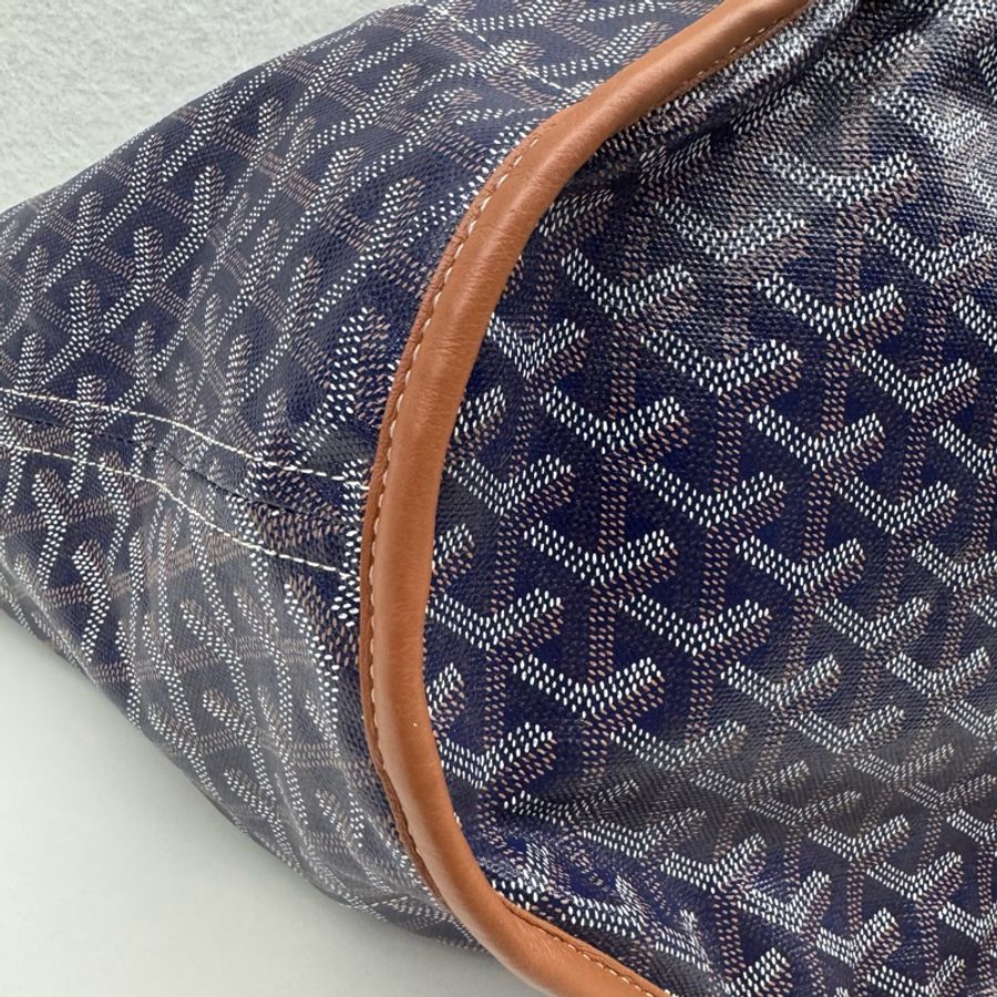 Goyard tote雙面帆布沙灘包藍紫棕-6