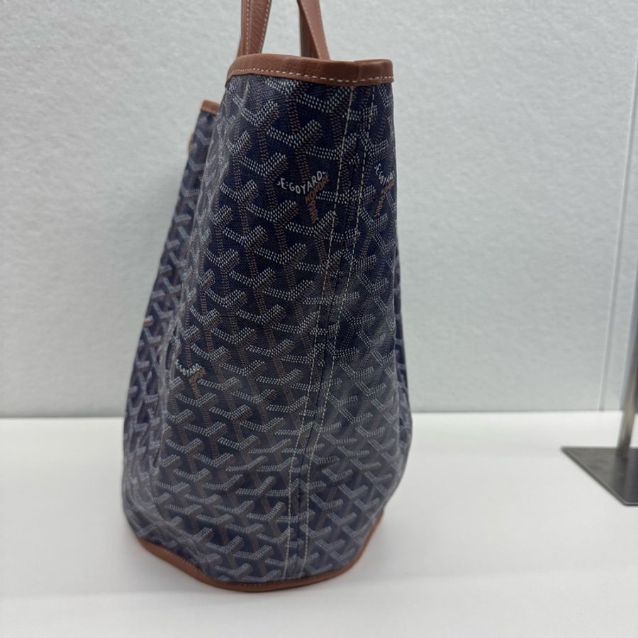 Goyard tote雙面帆布沙灘包藍紫棕-11