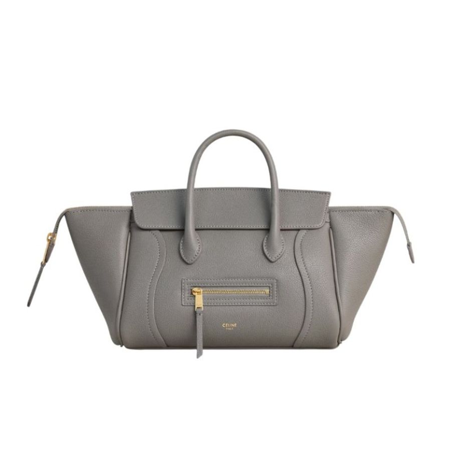 ⏰當季全新品 專櫃11萬🌺Celine L108J3 小款柔軟亮澤羊皮革 NEW LUGGAGE 包 淺石磨色-6