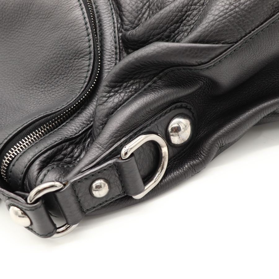 Gucci Icon Bit Medium 黑色 牛皮 銀扣 機車包 肩背包 手提包 大包-13