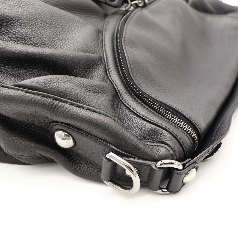 Gucci Icon Bit Medium 黑色 牛皮 銀扣 機車包 肩背包 手提包 大包-14