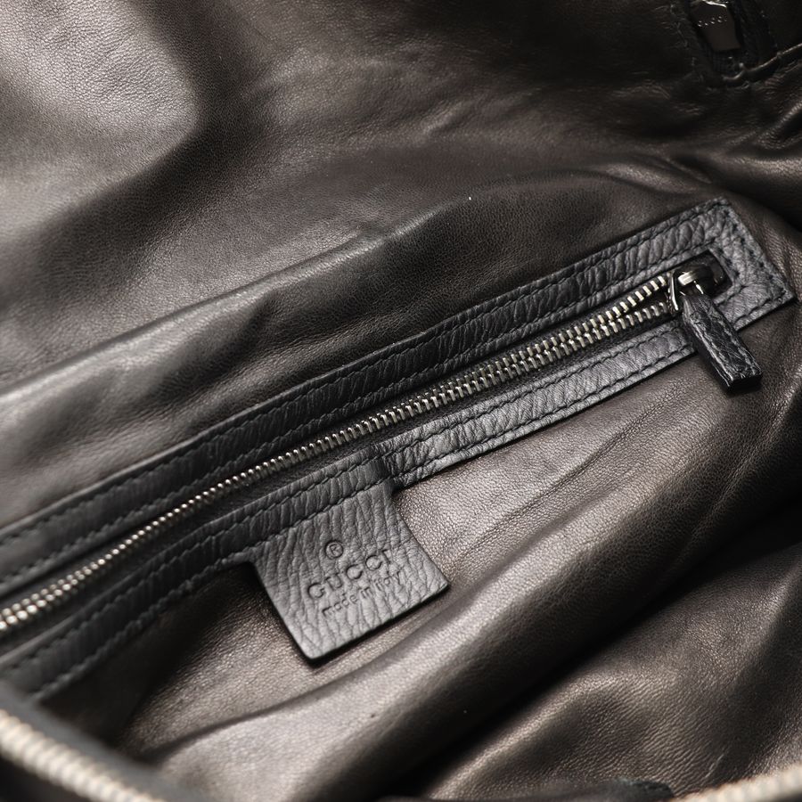 Gucci Icon Bit Medium 黑色 牛皮 銀扣 機車包 肩背包 手提包 大包-18