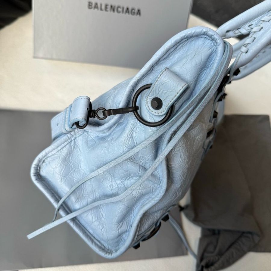 Balenciaga 巴黎世家 淺藍色 Le City 中號機車包 手提包斜挎包-3