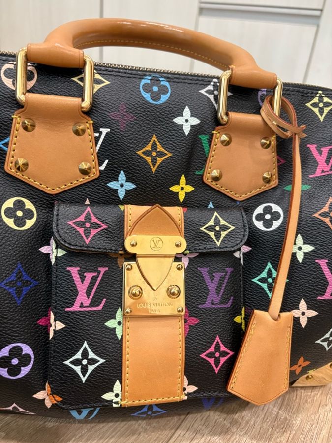 LV 路易威登 村上隆 speedy 30黑彩 vintage-3
