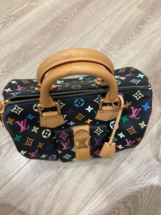 LV 路易威登 村上隆 speedy 30黑彩 vintage-4