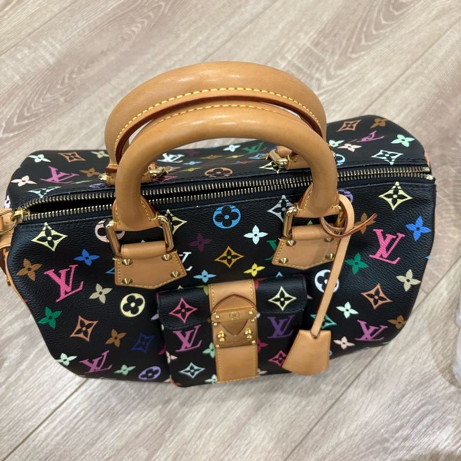 LV 路易威登 村上隆 speedy 30黑彩 vintage-9