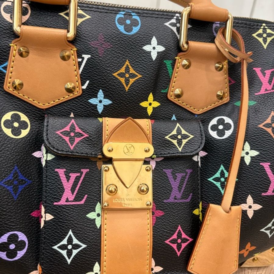 LV 路易威登 村上隆 speedy 30黑彩 vintage-10