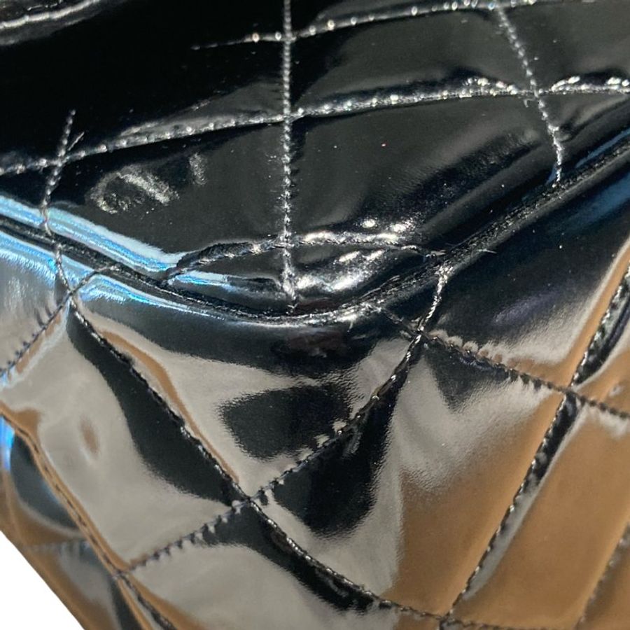 CHANEL 香奈兒 CF30 JUMBO BAG 黑色 牛皮 銀釦-5