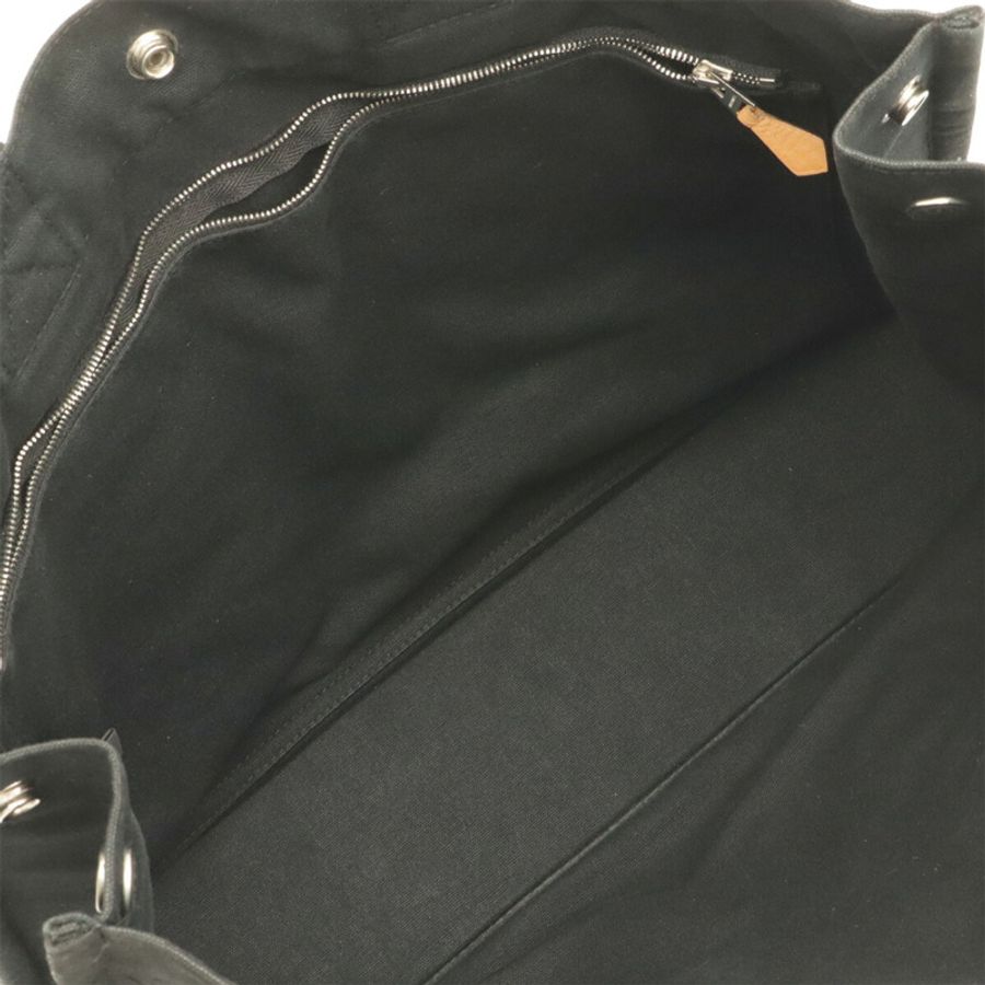 HERMES Fourre-Tout 中型托特包,手提包,帆布,黑色,灰色-7