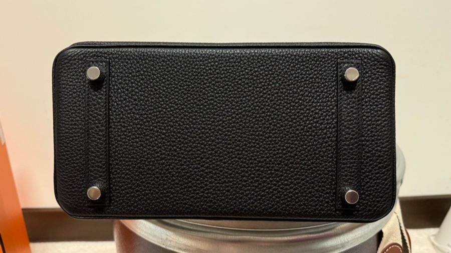 全新HERMES 愛馬仕 BIRKIN 25 柏金包 TOGO皮 黑色銀扣 G刻-2