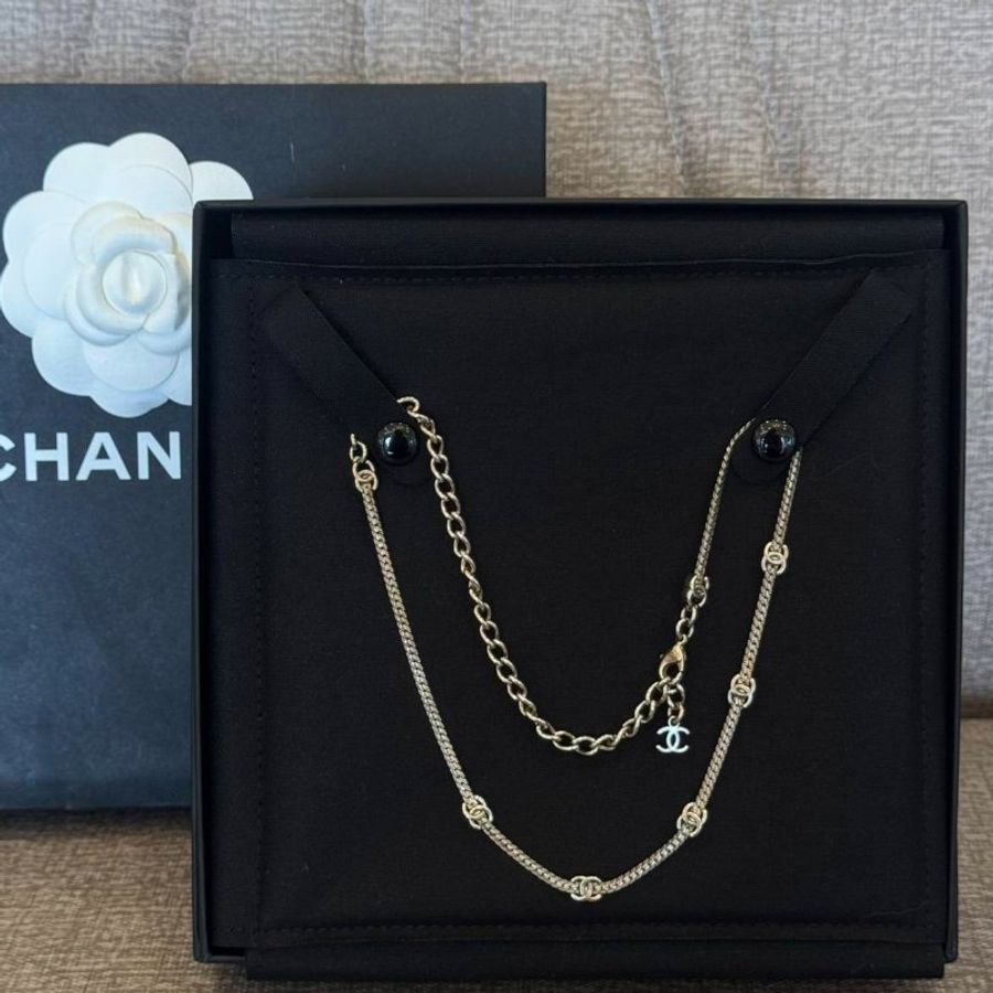 *SHIHNA名牌精品* Chanel 銀色五花 雙C 蛇骨項鍊 / 短頸鍊-0