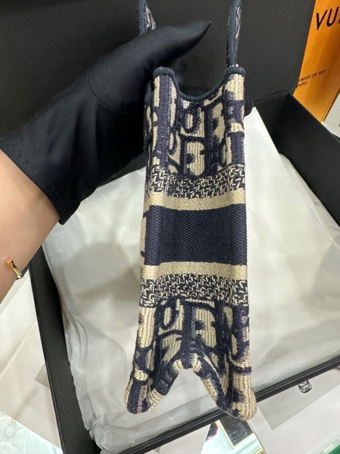 Dior迪奧 藍色老花托特mini-12