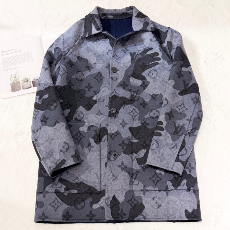 Louis Vuitton Monogram羊毛外套 可雙面穿Size52-0