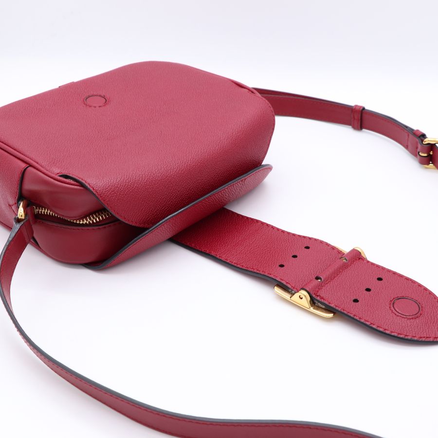 Burberry The Buckle 深紅色 金扣 牛皮 磁吸扣 斜背包-16