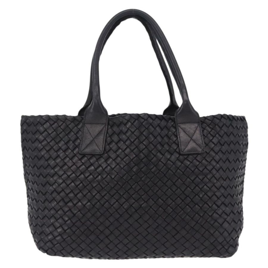 【日本直送】BOTTEGA VENETA INTRECCIATO Cabas PM 手提包,黑色皮革,貨號 141498,正品編號 197190SAV-12