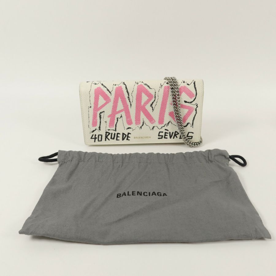BALENCIAGA 牛皮皮革Wallet With Chain鏈帶肩背袋-16