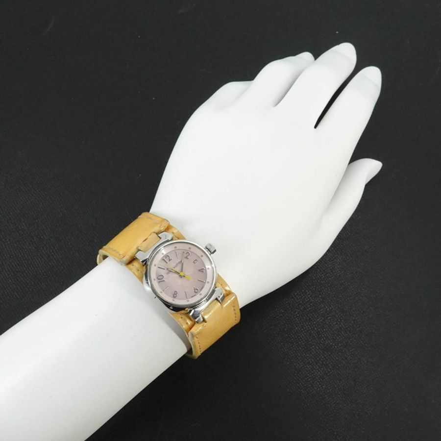 路易威登 Tambour Q1216 女士腕錶，日期顯示，粉紅色錶殼，石英錶-3
