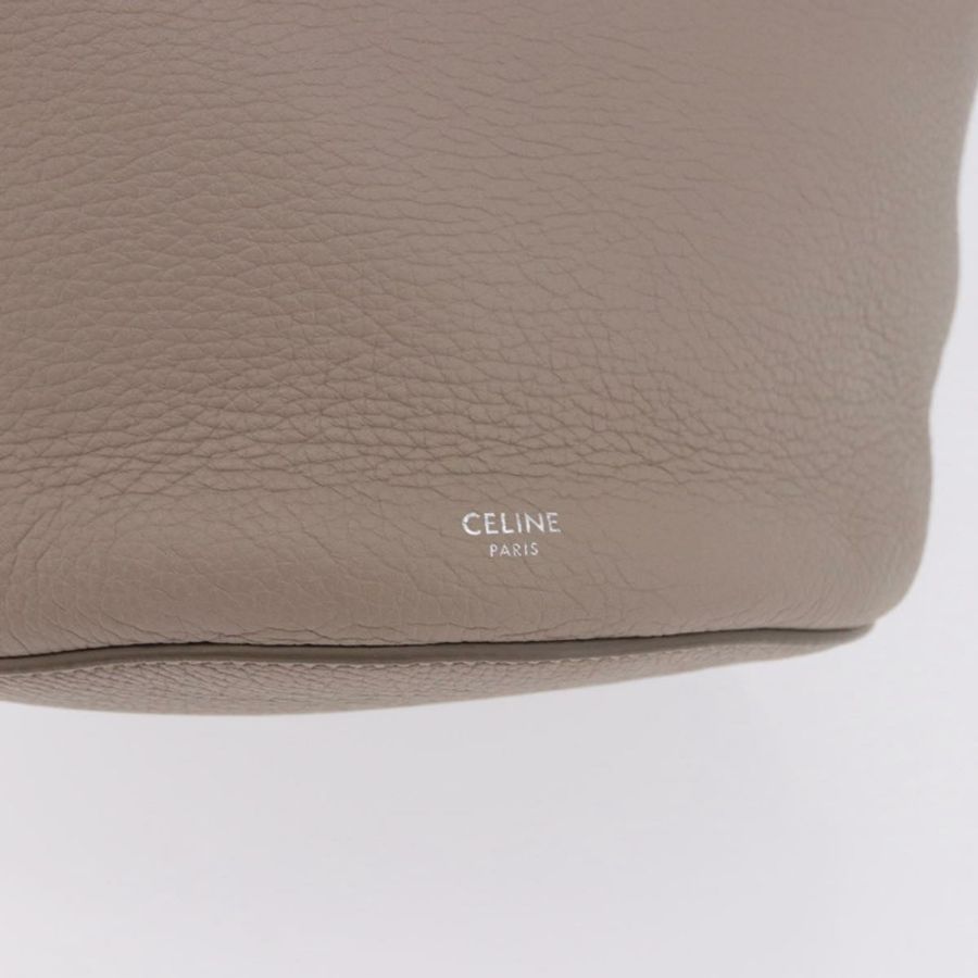 【日本直送】CELINE 大水桶包 手提包 皮革 灰色 銀色 正品 199121V-9