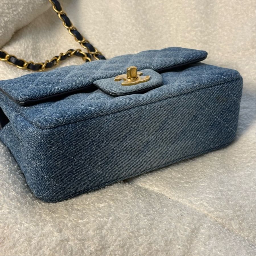 (香港購證🇭🇰全配)全新Chanel mini coco20 漸變牛仔藍✨最新晶片款-5