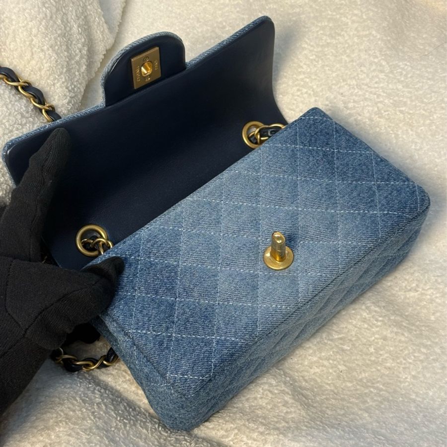 (香港購證🇭🇰全配)全新Chanel mini coco20 漸變牛仔藍✨最新晶片款-6