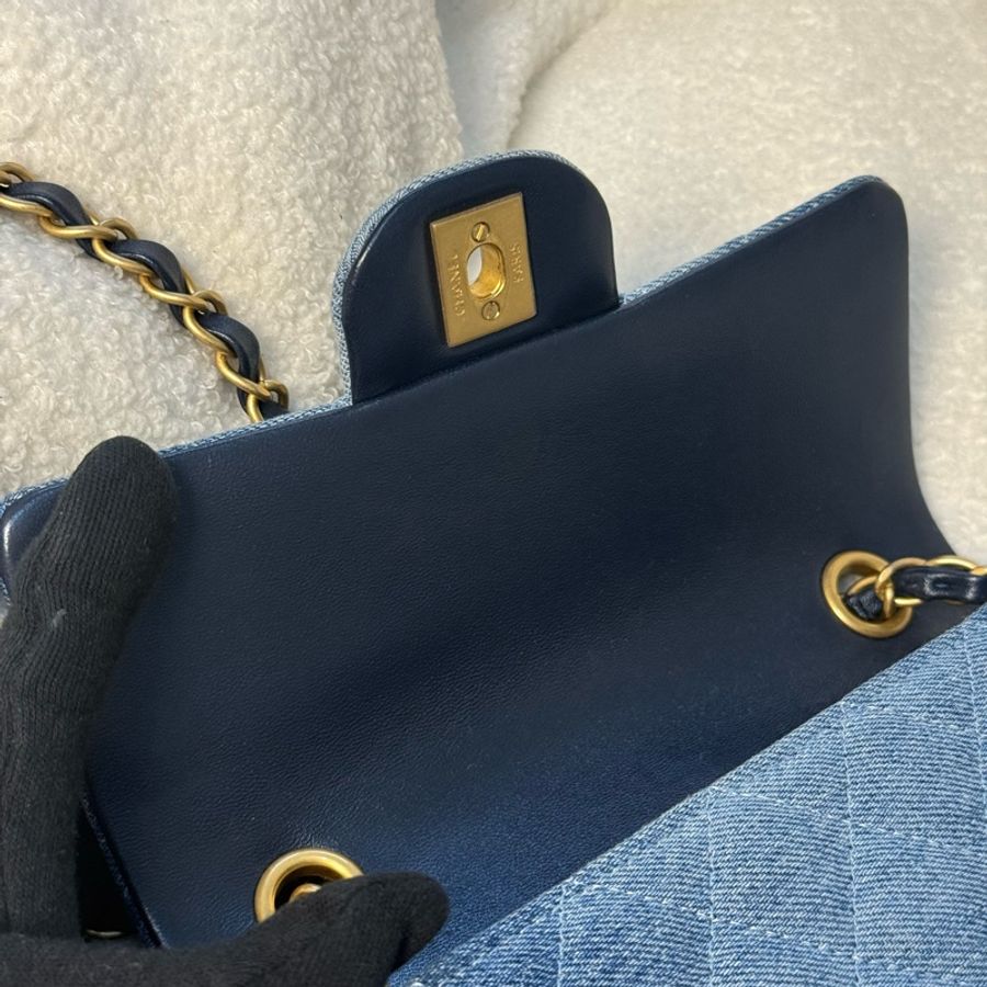 (香港購證🇭🇰全配)全新Chanel mini coco20 漸變牛仔藍✨最新晶片款-7
