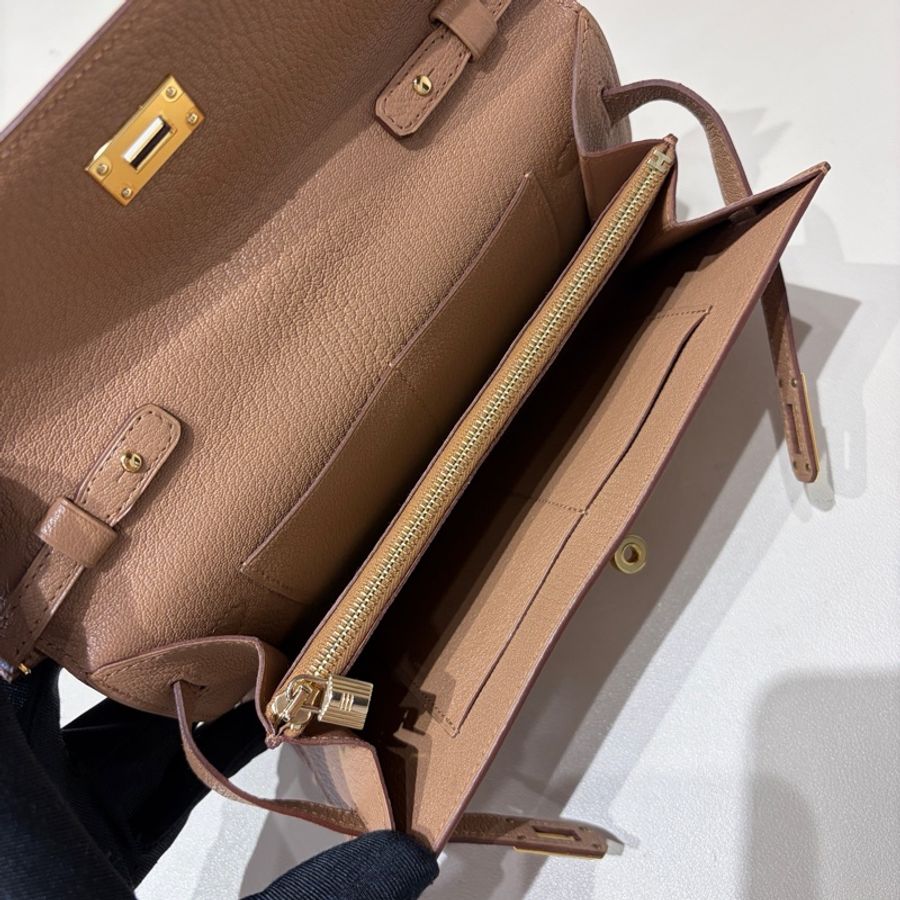 🌈Hermes🧡Kelly to go🧡雀木色金扣🌟99新🌈山羊皮🌟Stamp U🌟有貼膜🧡kellytogo🌟kelly🌟愛馬仕🌟-2