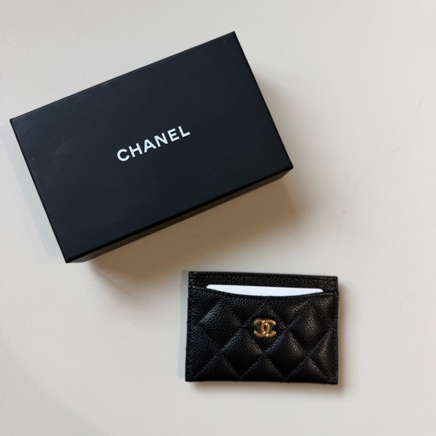 914intheair 『全新全配』Chanel 黑金牛 經典雙c卡夾-5