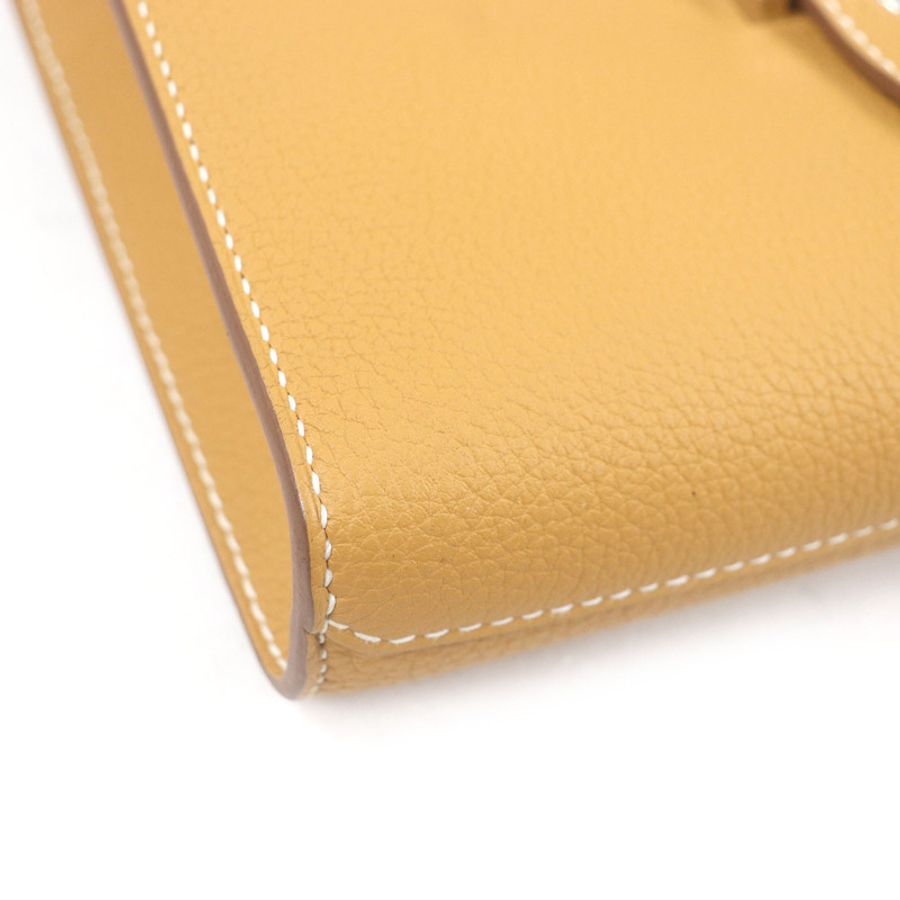 HERMES Sac à Dépêches 21 Togo 皮革單肩包,天然貂皮,W 印花,帶灰塵法國製造,男士-6