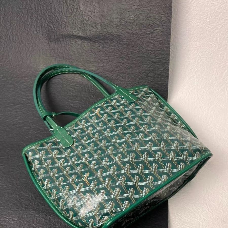Goyard mini托特綠色 小牛皮 20 x 10 x 20  99新配件配件塵袋 子袋-3