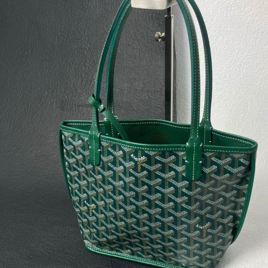Goyard mini托特綠色 小牛皮 20 x 10 x 20  99新配件配件塵袋 子袋-4
