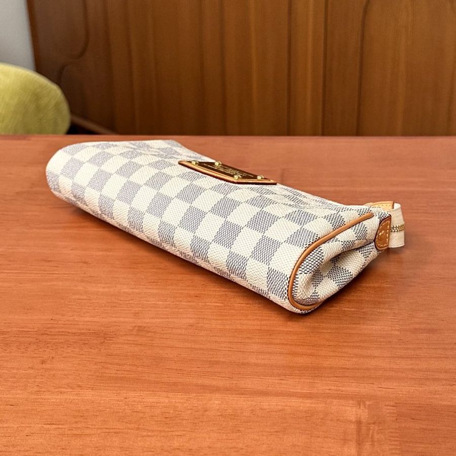 LV 白棋盤格金標Eva手提肩背包25*13*4 98新配件塵袋-6