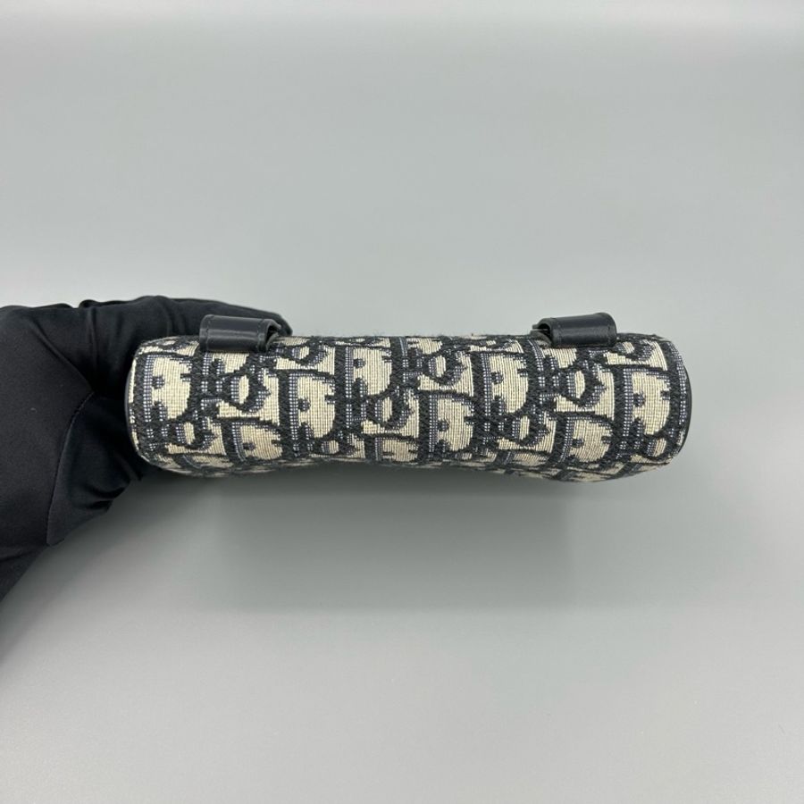 Dior 迪奧 經典老花帆布馬鞍腰包 97新-5