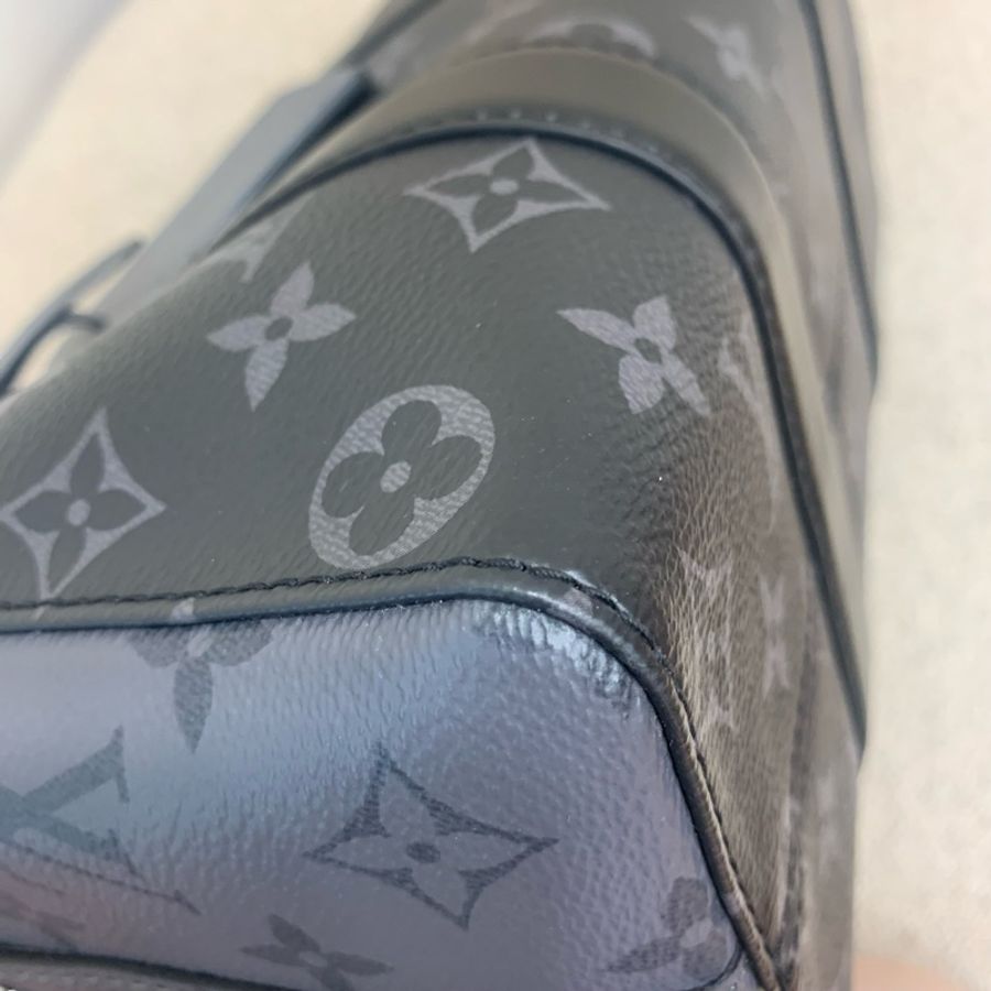 Louis Vuitton路易威登 keepall city 27黑花旅行袋 晶片款-6