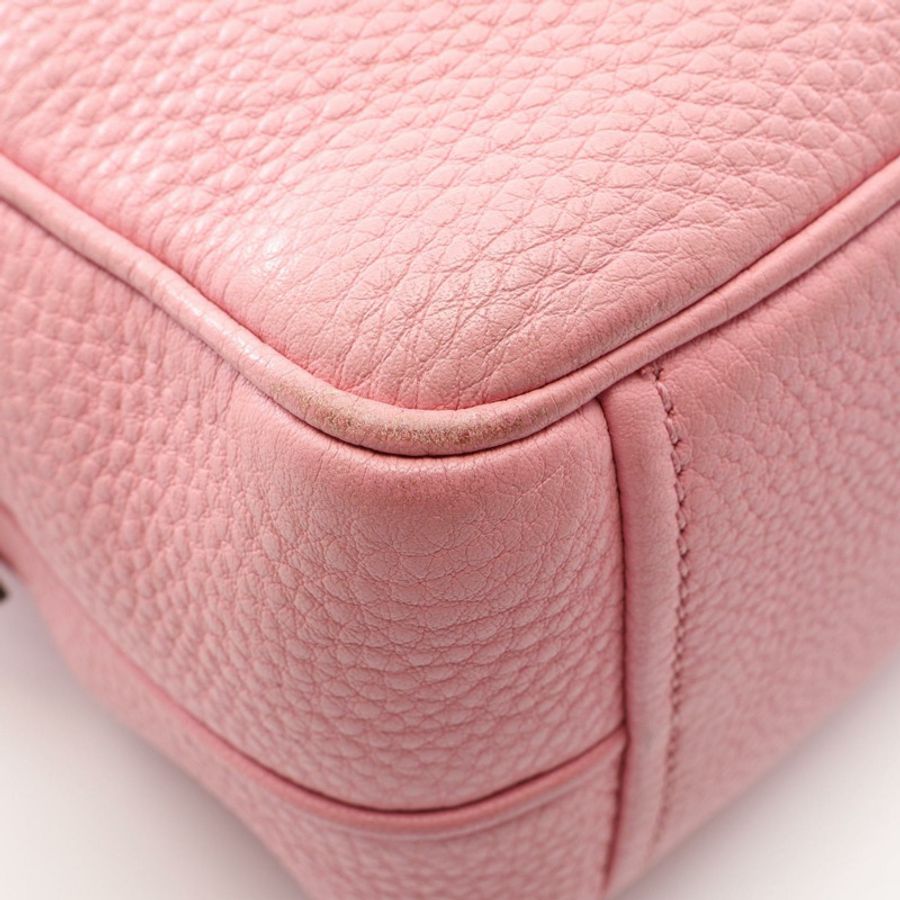 PRADA VIT DAINO Logo 斜背單肩包 1BH082 粉紅色皮革 GHW 二手 女士-10