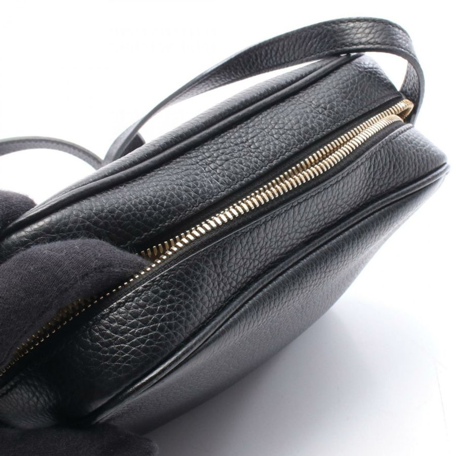 GUCCI SOHO Disco Interlocking G 肩背包 308364 黑色皮革 二手-5