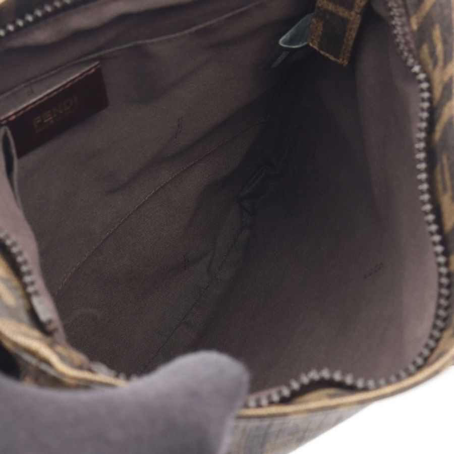 FENDI Zucca 肩斜背包 7VA207 PVC塗層帆布 棕色 黑色 二手-2