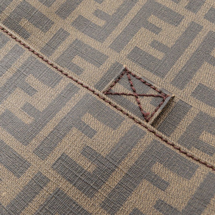 FENDI Zucca 肩斜背包 7VA207 PVC塗層帆布 棕色 黑色 二手-6