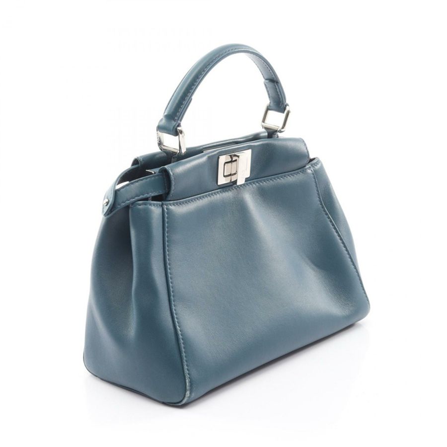 FENDI 迷你 Peekaboo 單肩斜背包 8BN244 皮革 藍色 二手 女士-1