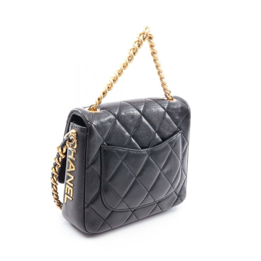 香奈兒 (CHANEL) 絎縫鏈條斜背包 AS2734 羊皮黑色 二手 金色五金-1