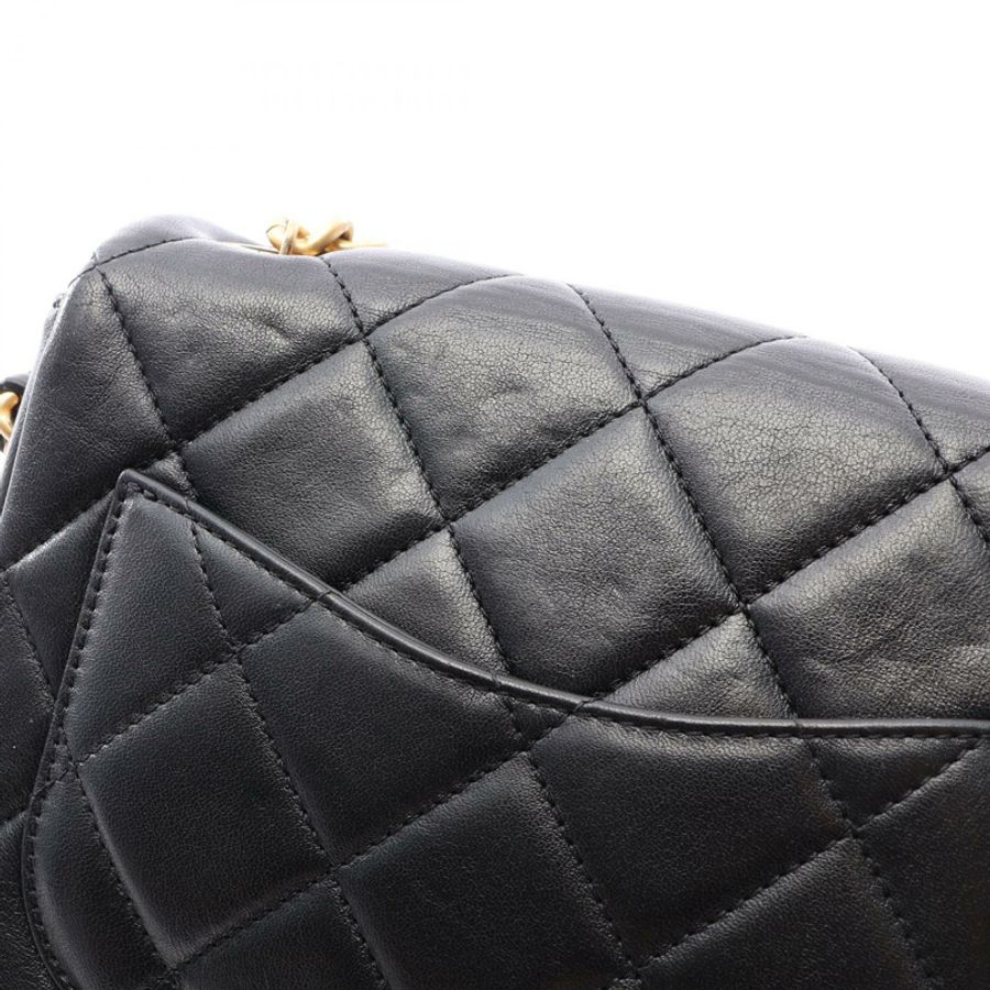 香奈兒 (CHANEL) 絎縫鏈條斜背包 AS2734 羊皮黑色 二手 金色五金-5