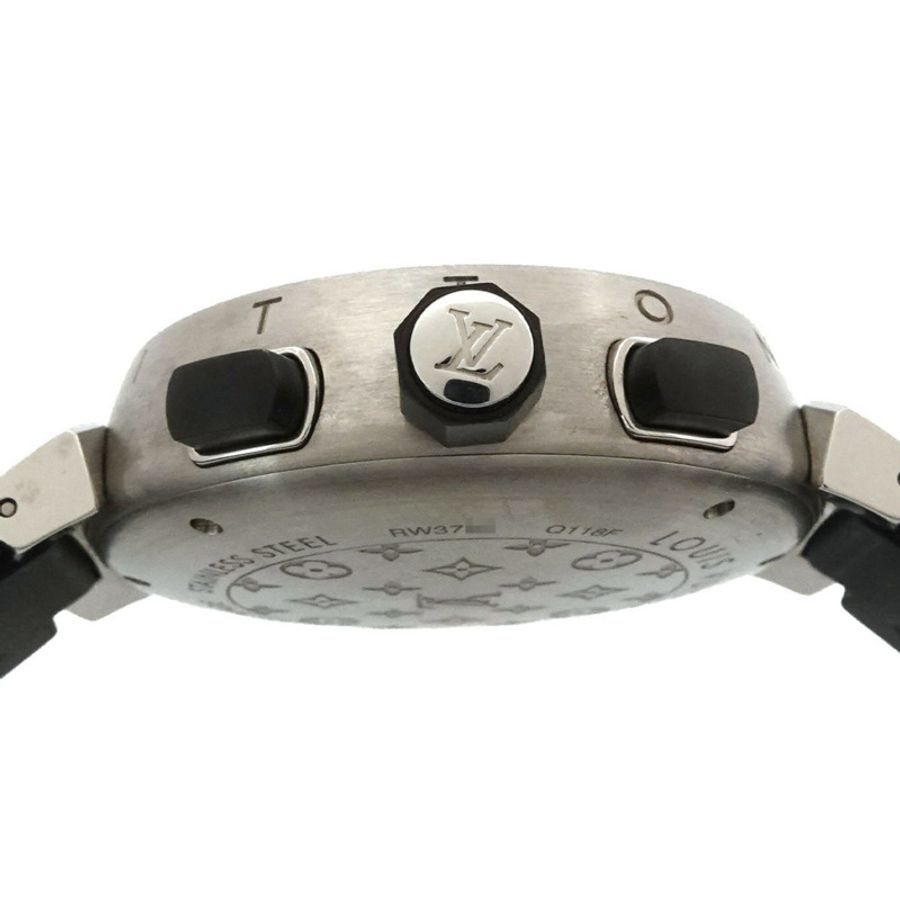 路易威登 Tambour 黑色 Q118F 男士石英類比數位腕錶-4