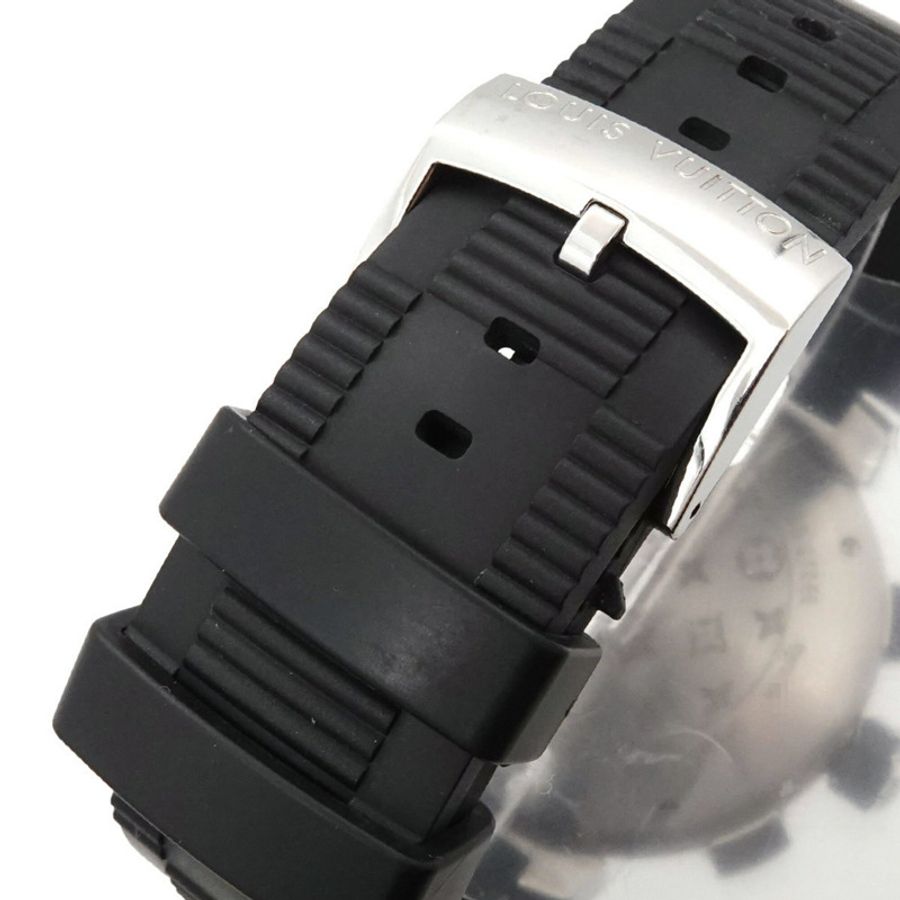 路易威登 Tambour 黑色 Q118F 男士石英類比數位腕錶-5