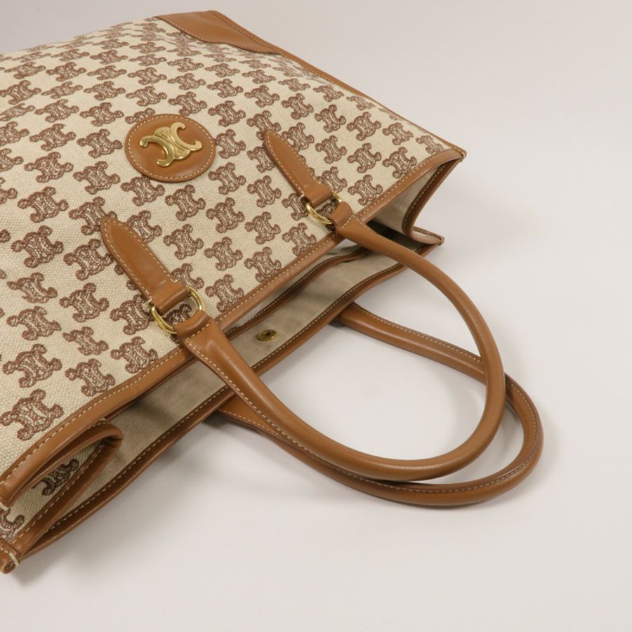 CELINE 帆布/牛皮皮革Horizontal Cabas Tote Bag手挽袋-9
