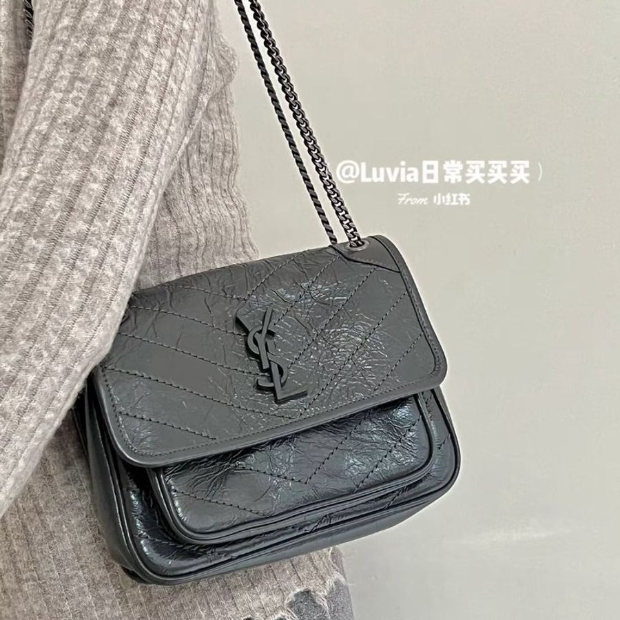 (稀有岩石灰絕美🩶)🏷YSL 聖羅蘭.Niki Baby 新款D扣-21