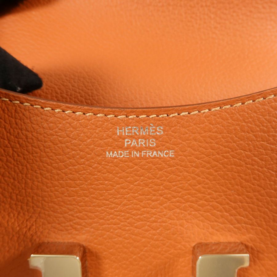 HERMES Evercolor皮革Constance Slim錢包Cuivre-5
